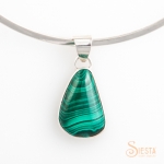 Malachite Pendant set in Sterling Silver